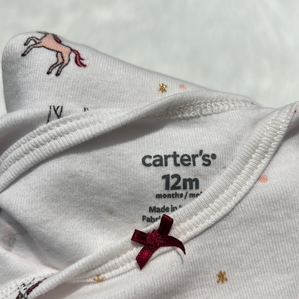 💝 10/$10 💝 Unicorn Long Sleeve CARTER'S Onesie Size 12 months - Picture 4 of 9